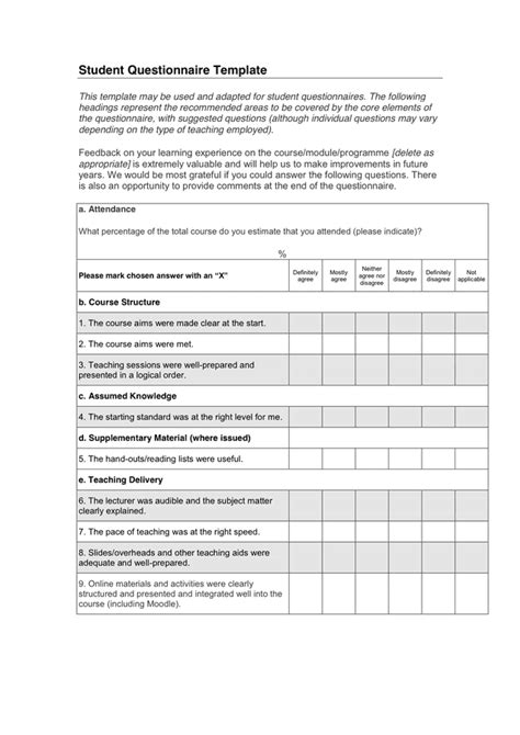 structured questionnaire example pdf